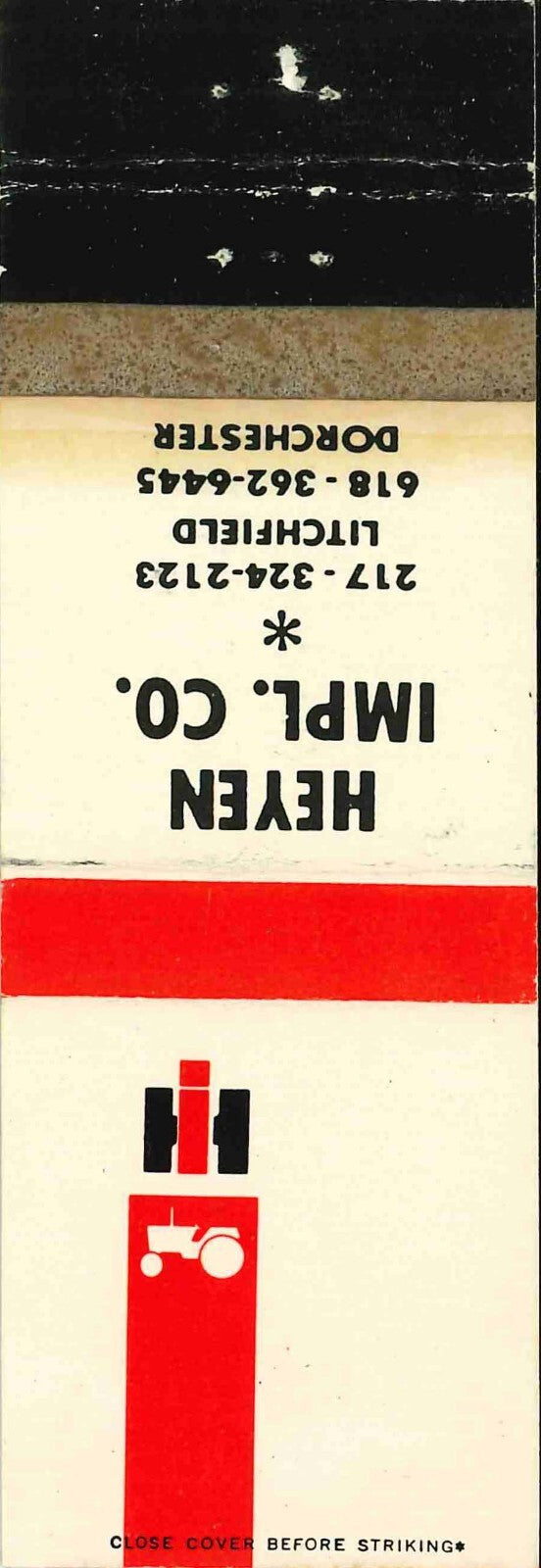 Matchbook Cover International Harvester Heyen Imp Co Litchfield Dorchester