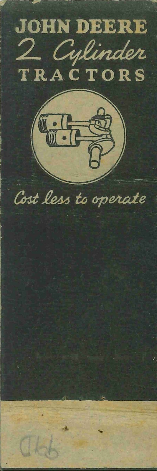 John Deere Matchbook Cover QFE Carlos Allen Deerfield Massachusetts 