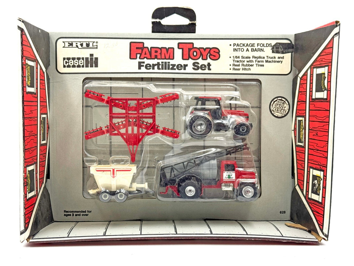 1/64 IH Fertilizer Set W/ 3294 Tractor, Disk, Spreader, Spray Truck, in Barn Box