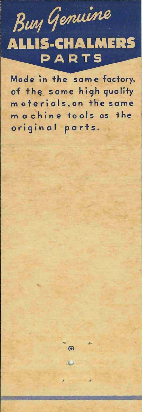 Matchbook Cover Allis Chalmers Central Iowa Farm Store Marshalltown Iowa