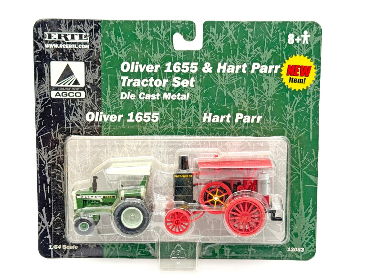 1/64 Oliver 1655 Tractor With Canopy & Hart Parr 60 Steam Tractor Set
