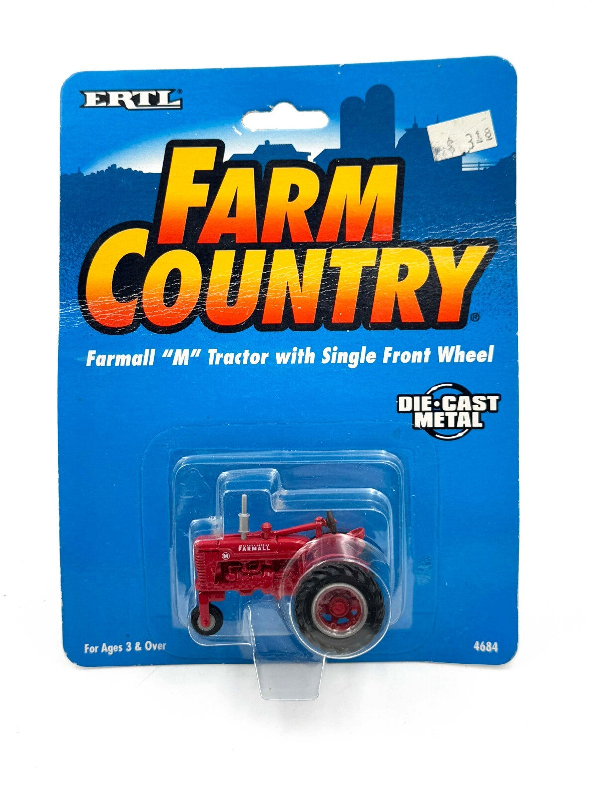1/64 Farmall M Tractor With Single Front Wheel