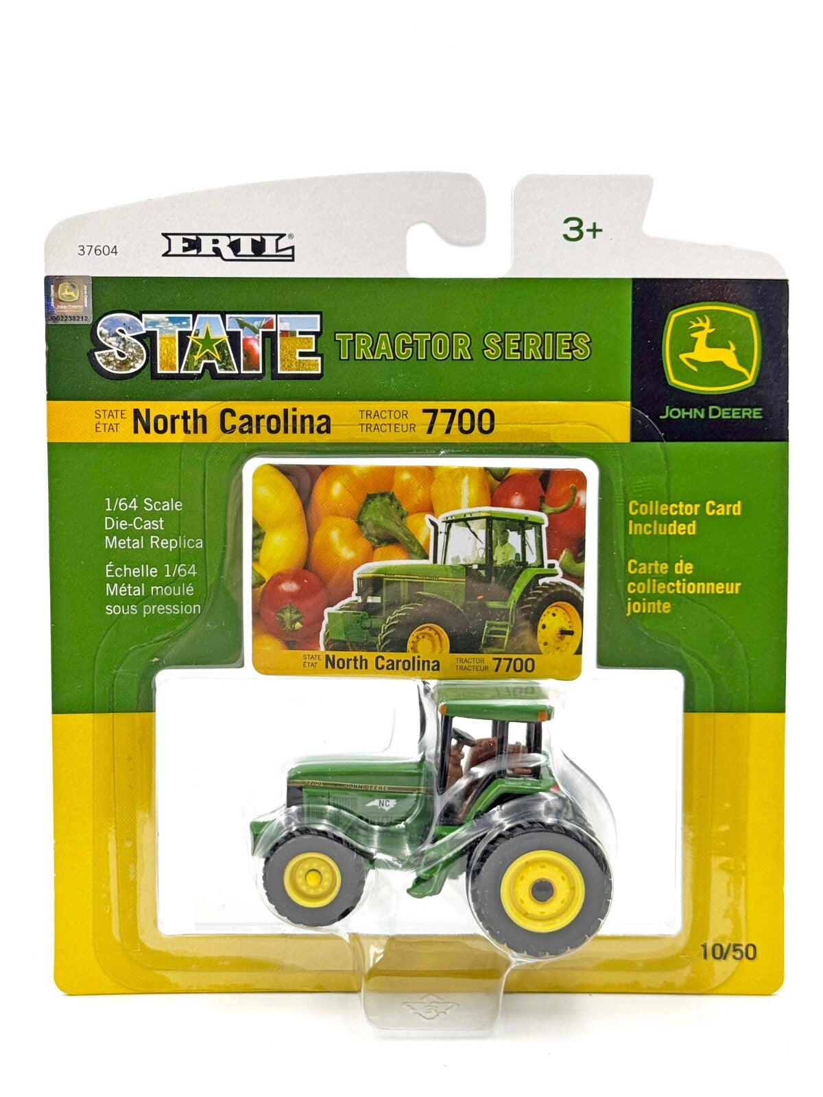 1/64 North Carolina John Deere 7700 Tractor With FWA Duals Capital Chase